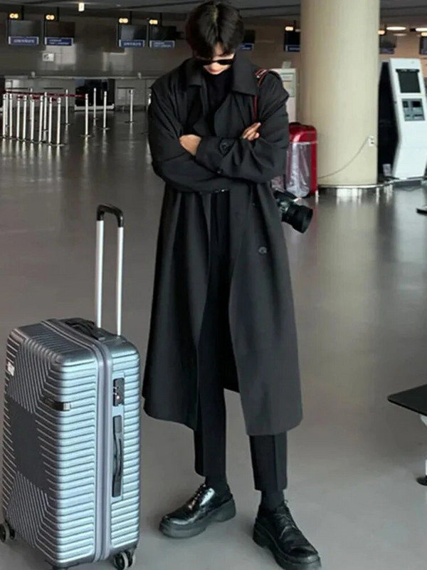 Vabaaja armastajate kaherealised pikad mantlid Korea mood paarile jakid Kvaliteetsed kevadsügis Chaqueta uued välisrõivad