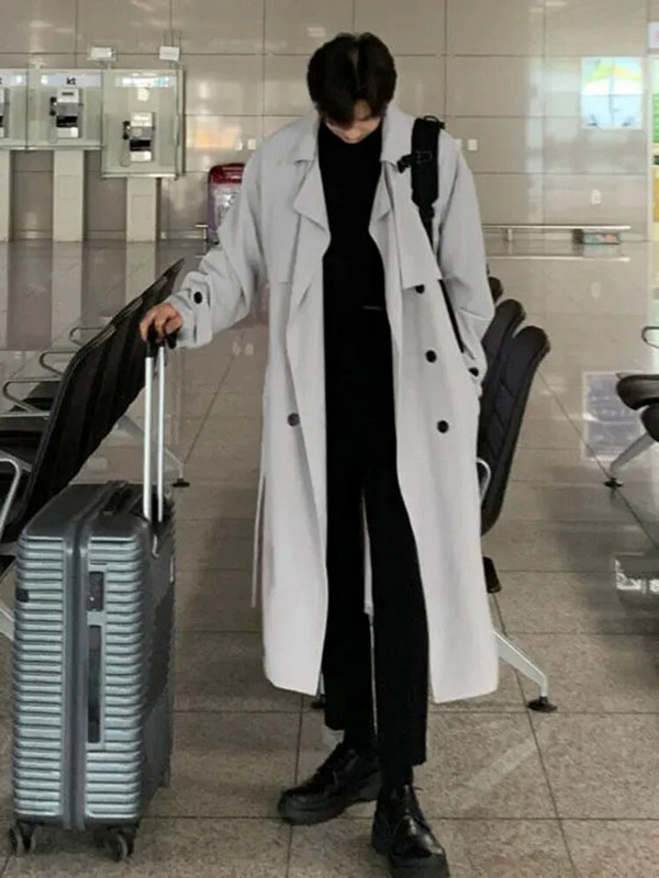 Vabaaja armastajate kaherealised pikad mantlid Korea mood paarile jakid Kvaliteetsed kevadsügis Chaqueta uued välisrõivad