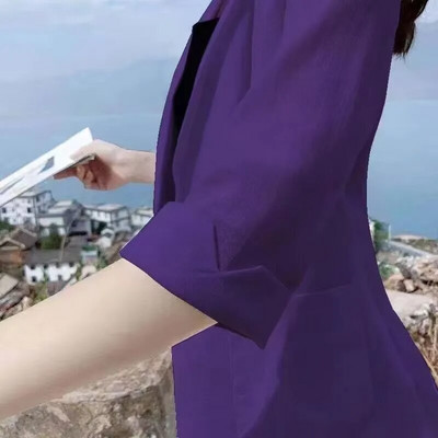 Moodne naiste jope ühevärviline kollane must puuvillane kangas lahtine ülisuur mantel Uus kevadsuve joped 2023 OL naiste ülikond