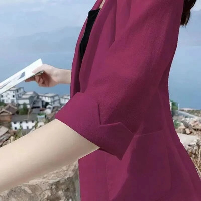 Moodne naiste jope ühevärviline kollane must puuvillane kangas lahtine ülisuur mantel Uus kevadsuve joped 2023 OL naiste ülikond