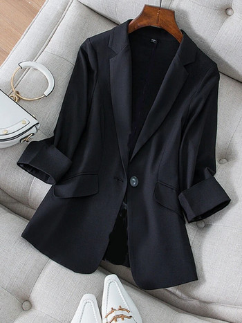 Γυναικείο κοστούμι σακάκι 2023 κοστούμι Blazer Ελαφρύ λεπτό μανίκι επτά λεπτών καλοκαίρι Νέα γυναικεία ρούχα Μασίφ Γυναικείο Γραφείο