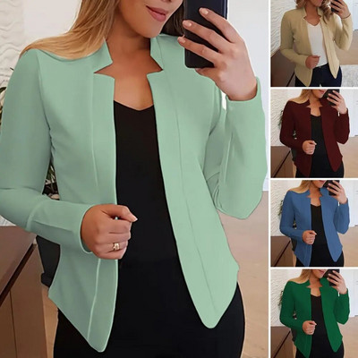 Women Casual Thin Blazers Female Long Sleeve Open Stitch White OL Womens Jackets and Coats Femme Plus SIze 5XL Clothes