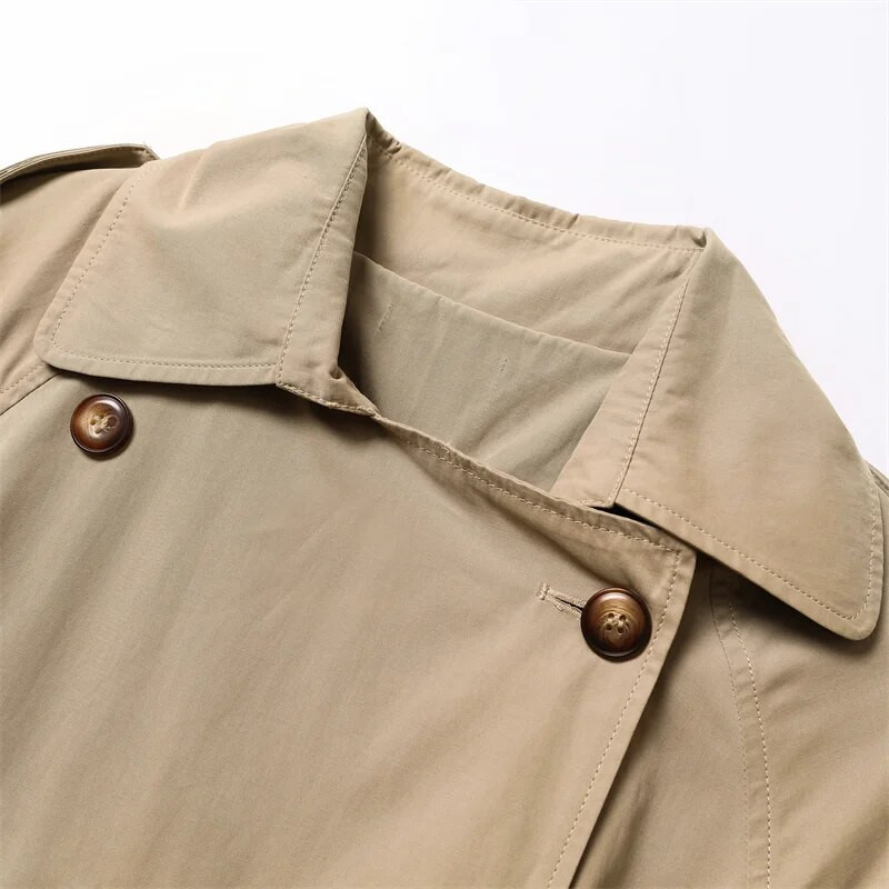 RARF lady pavasario ir rudens naujas klasikinis moteriškas paltas su dvigubomis sagomis, striukė, senovinis vidutinio ilgio paltas, su diržu