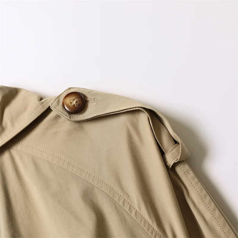 RARF lady pavasario ir rudens naujas klasikinis moteriškas paltas su dvigubomis sagomis, striukė, senovinis vidutinio ilgio paltas, su diržu