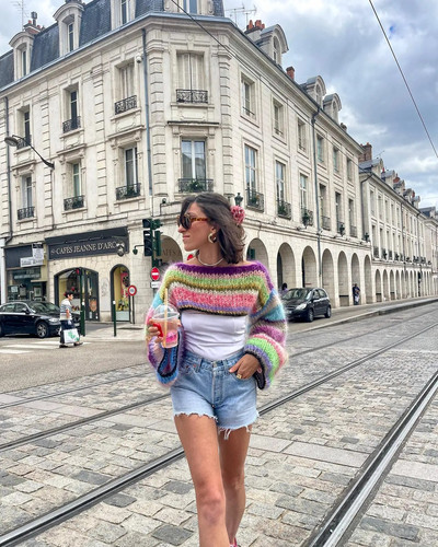 Õõnespaneelidega lipsuvärvi kint naiste kampsun, sügisene pika laternaga varrukatega naiste kampsun 2023 moodne lahtine lühike naiste mantel