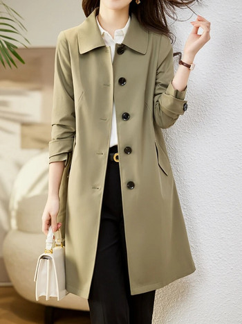 Γυναικεία καμπαρντίνα 2023 Νέα στη μόδα Ρούχα Κορεατικού Στιλ Υπερμεγέθη Vintage Solid Casual Γυναικείο Παλτό Κομψά γυναικεία μπουφάν