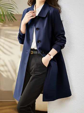 Γυναικεία καμπαρντίνα 2023 Νέα στη μόδα Ρούχα Κορεατικού Στιλ Υπερμεγέθη Vintage Solid Casual Γυναικείο Παλτό Κομψά γυναικεία μπουφάν