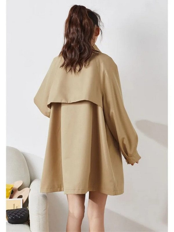 Klassikalised üherealised lahtised keskmise pikkusega mantlid 2023. aasta moodne pikkade varrukatega naiste tuuletõkke kevad-sügis tänavarõivaste jope