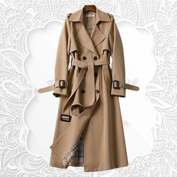 Γυναικείο παλτό με ζώνη μόδας Νέο διπλό στήθος Μεσαία γυναικεία καμπαρντίνα υψηλής ποιότητας Πανωφόρι Windbreaker Γυναικείο παλτό