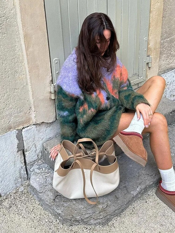 Φθινοπωρινό συνονθύλευμα πουλόβερ Γυναικεία ζακέτα 2023 Casual χειμωνιάτικο μακρυμάνικο με λαιμόκοψη V γυναικεία πουλόβερ Κομψό παλτό Streetwear με κουμπί