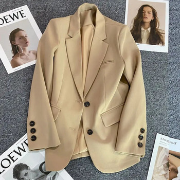 Άνοιξη και φθινόπωρο νέο στυλ casual ταμπεραμέντο υψηλής ποιότητας γυναικείο σακάκι γυναικείο μπλέιζερ φαρδύ κοστούμι καθαρού χρώματος