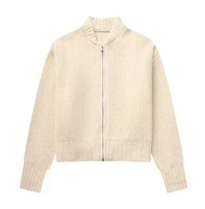 Μοντέρνο πουλόβερ με στρογγυλό γιακά με φερμουάρ για γυναίκες High Street 2023 Φθινόπωρο Χειμώνας Νέα περιστασιακά πλεκτά μακρυμάνικα γυναικεία μπλουζάκια