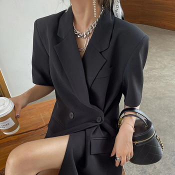 Γυναικείο μπουφάν εξώπλατο λευκό κοστούμι Γυναικείο κοντομάνικο Γραφείο Lady Κορεάτικο παλτό μόδας Σχεδιαστής καλοκαιρινό μπουφάν υψηλής ποιότητας με επένδυση καινούργιο
