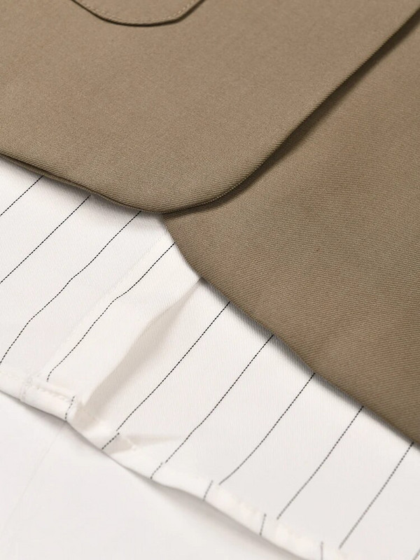 EAM Khaki seljaga triibuline bleiser, naiste suur vabaaja uus rev, pikkade varrukatega avara jaki moodne kevad-sügis 2023 2R377104