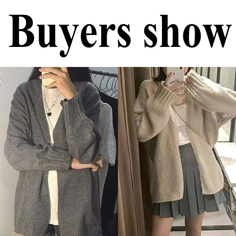 Rimocy sügistalvised paksud soojad kardiganid naistele korea laisa tuulega pehmed kampsunid naiste ühevärvilised kardiganid naistele