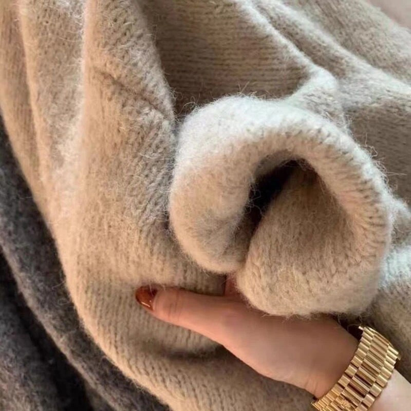 Rimocy sügistalvised paksud soojad kardiganid naistele korea laisa tuulega pehmed kampsunid naiste ühevärvilised kardiganid naistele