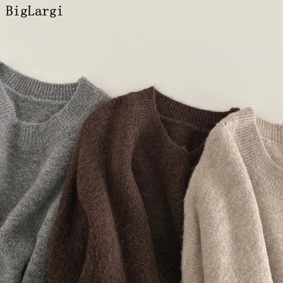 Lazy Style Oversize Femme Pullover Topid Office Lady Pehmed pikkade varrukatega Sügis 2023 OL Soe šikk Naiste kudumid Kampsunid Džemprid