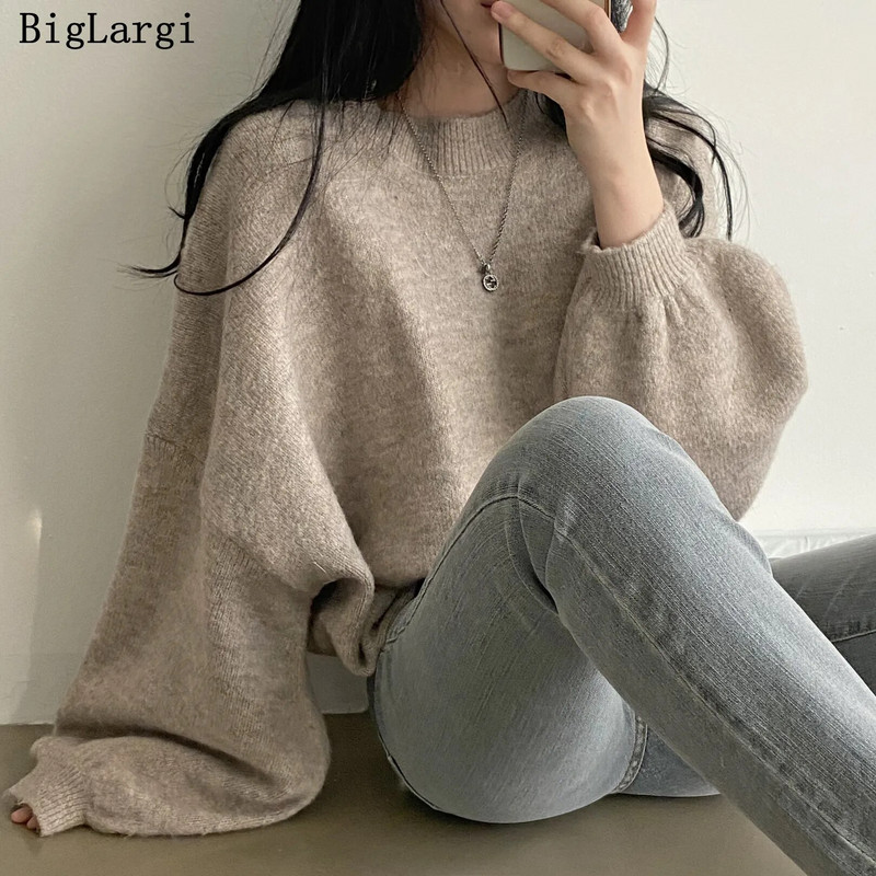 Lazy Style Oversize Femme Pullover Topid Office Lady Pehmed pikkade varrukatega Sügis 2023 OL Soe šikk Naiste kudumid Kampsunid Džemprid
