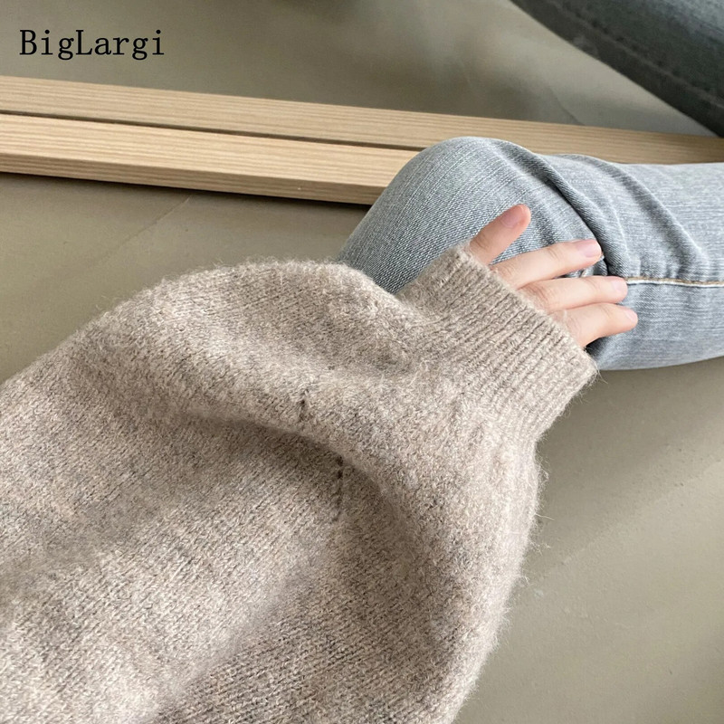 Lazy Style Oversize Femme Pullover Topid Office Lady Pehmed pikkade varrukatega Sügis 2023 OL Soe šikk Naiste kudumid Kampsunid Džemprid