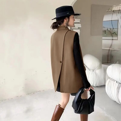 Fashion Trends Loose 2023, uus kahe pandlaga hobuklambriga naiste kevad ja sügis väljaspool ülikonda, vesti, jope Disain Sense Niche