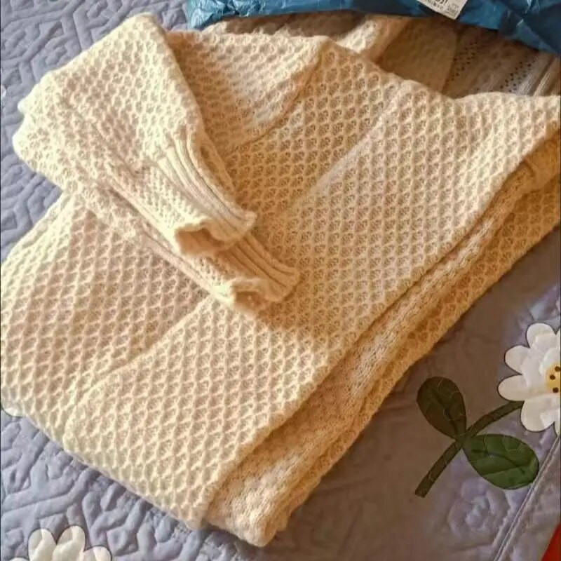 Nauji elegantiški megzti megztiniai ilgomis rankovėmis vidutinio ilgio paltai, dideli, 80 kg, laisvalaikio laisvi viršutiniai senoviniai moteriški žieminiai stori megztiniai Mujer