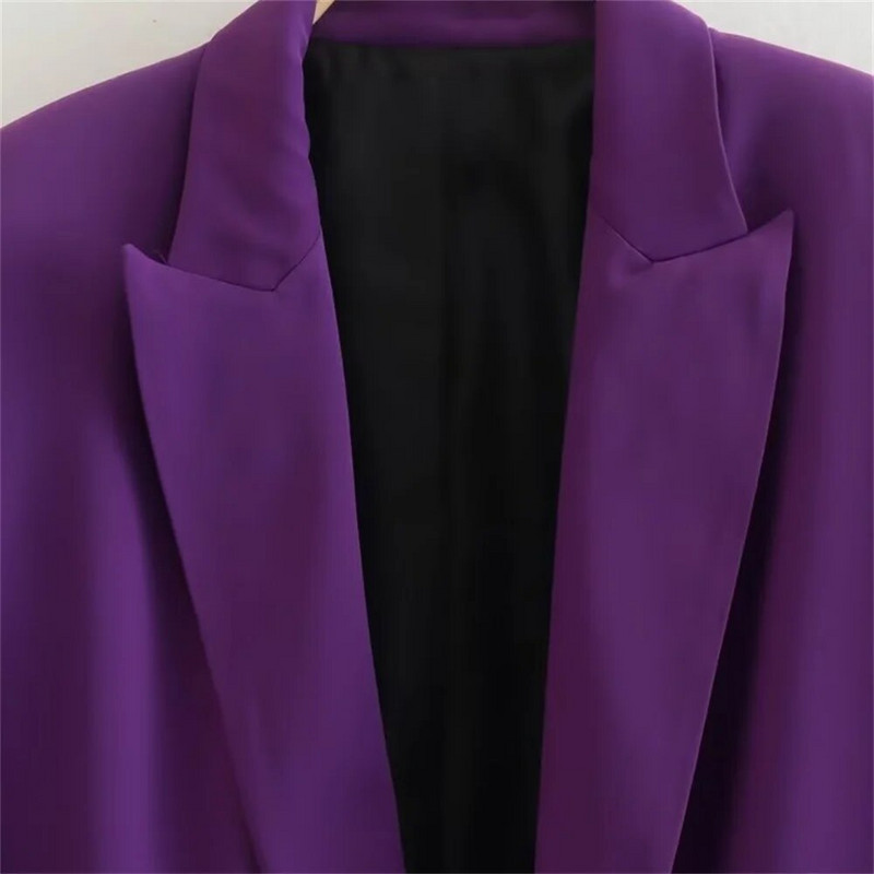 UNIZERA2023 Φθινοπωρινό γυναικείο απλό πέτο με μεσαίο φαρδύ μπλουζάκι με περιστρεφόμενα μανίκια και ανοιχτό μπλέιζερ χωρίς κουμπιά