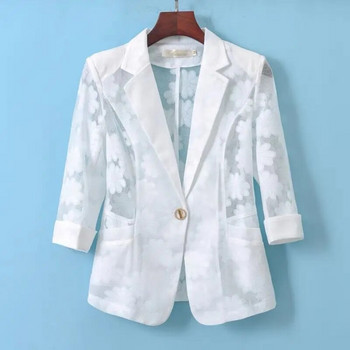 Δαντελένιο σακάκι Γυναικείο κοστούμι με τρία τέταρτα μανίκια Άνοιξη Καλοκαίρι Μοντέρνο αντηλιακό πουκάμισο Drop Shipping