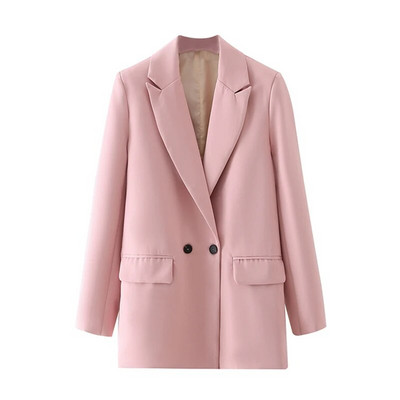 Naiste must bleiser 2022 mood kontorirõivad kaherealine bleisermantel Vintage pikkade varrukatega taskud Naiste ülerõivad šikid topsid