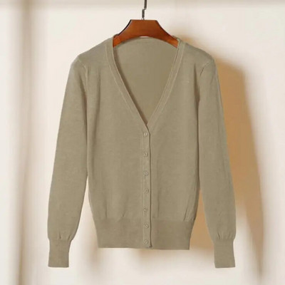 Queechalle 25 Colors kootud kardiganid kevad sügiskardigan naiste vabaaja pikkade varrukatega topid V-kaelusega soliidne naiste kampsun mantel