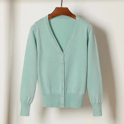 Queechalle 25 Colors kootud kardiganid kevad sügiskardigan naiste vabaaja pikkade varrukatega topid V-kaelusega soliidne naiste kampsun mantel