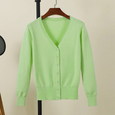 Queechalle 25 Colors kootud kardiganid kevad sügiskardigan naiste vabaaja pikkade varrukatega topid V-kaelusega soliidne naiste kampsun mantel