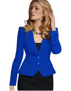 Naiste bleiser, sinine naiste naiste ülikond, 2022. aasta uus kevadine õhuke ülaosa, elegantne lühikese disainiga riided, kahe pandlaga kostüüm, naiste mantel 4XL