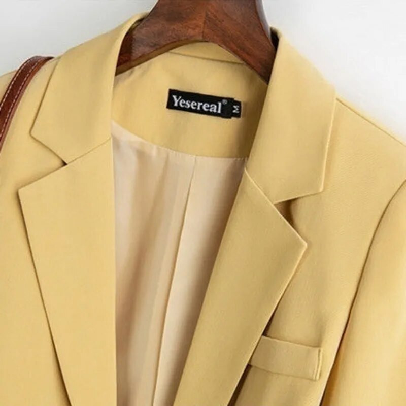 PEONFLY ülikondlik naiste jakk, moodne pikkade varrukatega vaba vabaaja soliidne kontorinaise üherealine elegantne jakk-kardigantopsid