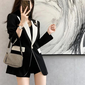 Casual Woman Blazer Suits Tailoring Κομψό και κομψό, μοντέρνο μαύρο σακάκι για γυναίκες Long Luxury 2023 Coat Blazers Clothing