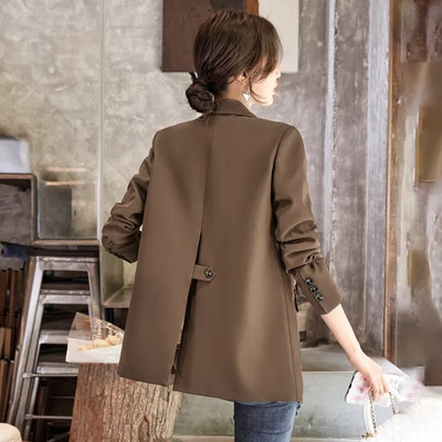 Naiste 2023. aasta kevad- ja sügiseste kontorirõivaste korea versioon, pikkade varrukatega vaba vabaaja temperamendiga ülerõivaste mood äritopsid