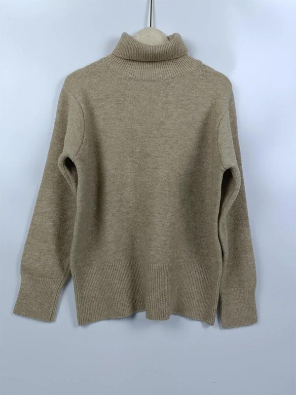 Γυναικείο πουλόβερ με ζιβάγκο φθινόπωρο, χειμερινή κορεατική μόδα, χαλαρό μαύρο μακρυμάνικο μονόχρωμο μονόχρωμο απλό, καθημερινό γυναικείο Pulovers