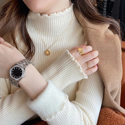 HELIAR Γυναικεία βολάν Πουλόβερ Mock Neck Thicken Φθινοπωρινό Fleece Ζεστό θερμικό πουλόβερ Κασμίρ Γυναικείο πουλόβερ Χειμώνας 2023