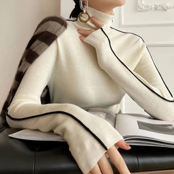 Πουλόβερ Γυναικεία ριγέ ζιβάγκο Ζεστά πλεκτά πουλόβερ Φθινοπωρινά Y2K Κομψά Κορεάτικα Γυναικεία Γυναικεία Γυναικεία Μπλουζάκια Απλό Σχέδιο