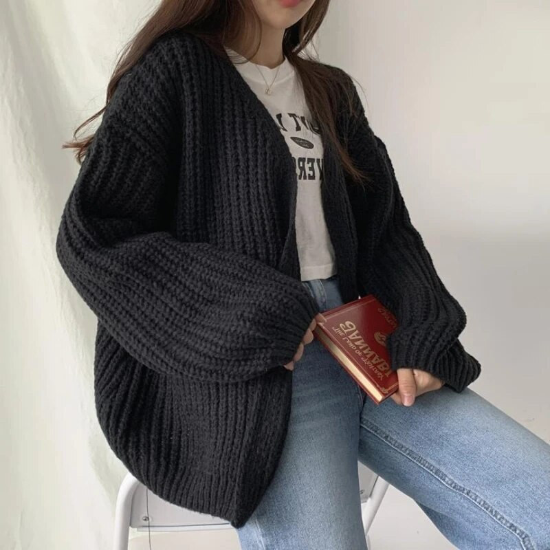 Φθινοπωρινή ζακέτα με φανάρι Γυναικείο πουλόβερ Γυναικείο μπουφάν Κορεατικό στυλ 2023 Μόδα Casual Πλεκτά Y2k Μπλουζάκια 23328