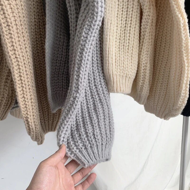 Φθινοπωρινή ζακέτα με φανάρι Γυναικείο πουλόβερ Γυναικείο μπουφάν Κορεατικό στυλ 2023 Μόδα Casual Πλεκτά Y2k Μπλουζάκια 23328