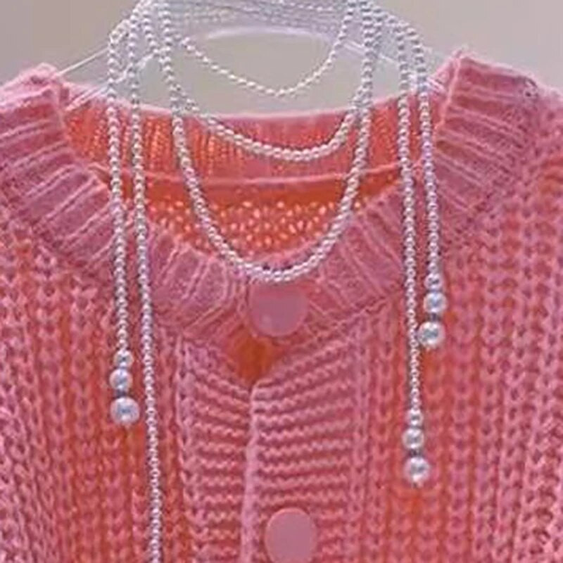 Naiste kampsunid kardiganid, sügistalvised kootud korea lahtised ülisuured pikkade varrukatega, elegantsed, magusad roosad vabaaja mantlid Naiste pealisriie