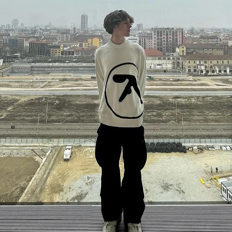 Moteriškas megztas hiphopo gatvės aprangos megztinis Vintažinis unisex rudens žiemos laisvalaikio punk Y2k megztinis Gotikiniai drabužiai 90-ųjų Grunge megztinis