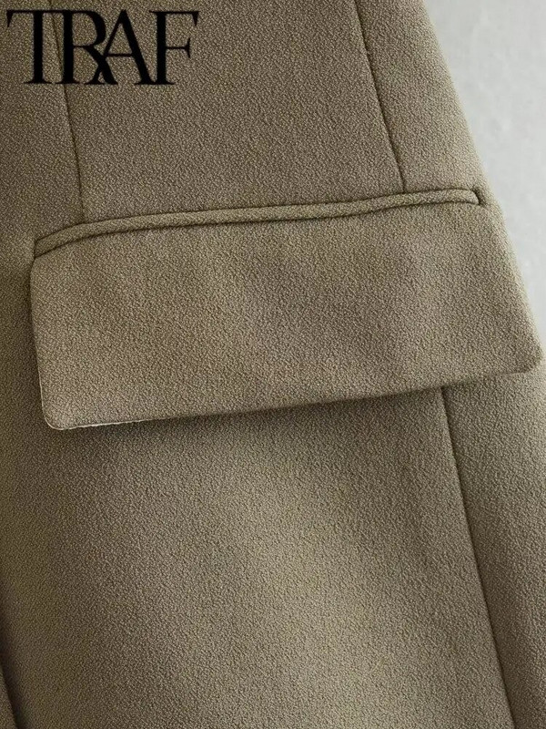 TRAF naiste bleiserjakk, kevad 2023, moodne vintage, nööpidega kontoris naiste ülikond, mantel, pikkade varrukatega naiste ülerõivad, šikk top