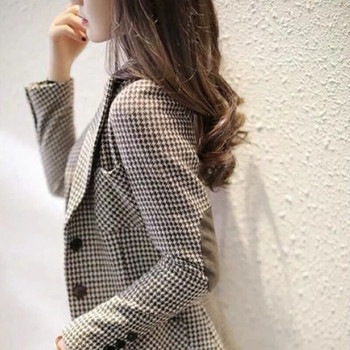 Καρό κομψά γυναικεία κοστούμια blazer που προσαρμόζονται τελευταίας μόδας παλτό Luxury blazers 2023 Χειμερινό μπουφάν για γυναικεία ρούχα Long trend
