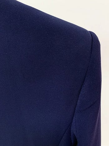 ΥΨΗΛΗΣ ΠΟΙΟΤΗΤΑΣ Νέα μόδα 2023 Σχεδιαστής Γυναικείο μπουφάν Κλασική λεπτή εφαρμογή μεταλλικά κουμπιά λιονταριού Εξωτερικό σακάκι με διπλό στήθος S-5XL