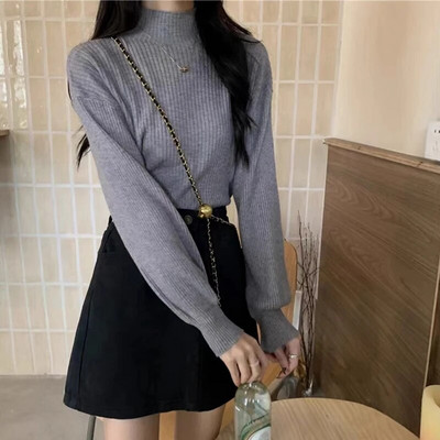 HELIAR Turtleneck Pehme soe kampsun Solid Lantern Sleeve Basic kampsun Pullover vabaaja kampsun naistele 2023 sügistalv