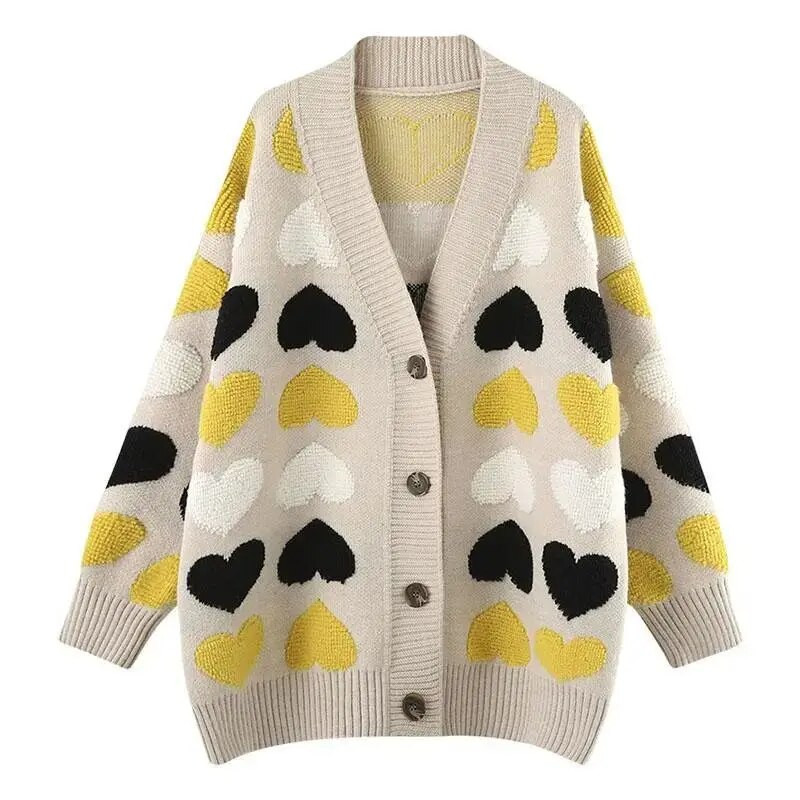 Lahtine ja laisk naiste kampsun, sügis- ja talvepaksendatud 2023. aasta uus Korea versioon, mitmekülgne pikk kootud kardigan