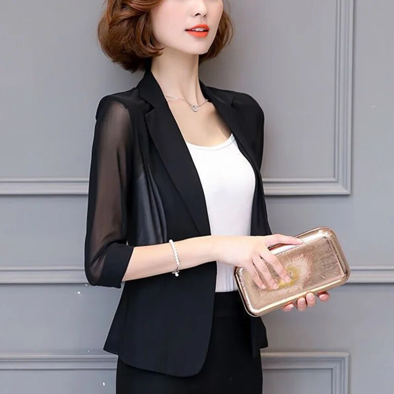 Κομψές μονόχρωμες τσέπες ματισμένες τσέπες All-match Blazer γυναικεία ρούχα Καλοκαίρι 2023 Νέα υπερμεγέθη casual μπλουζάκια Office Lady Blazers