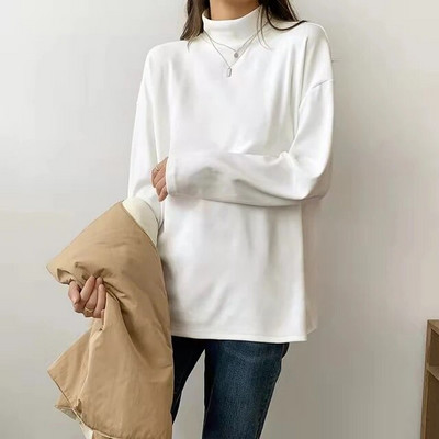 Yasuk Proljeće Jesen Zima Ženska bluza Ženski jednobojni, ležerni, jednostavni, mekani pulover, dolčevita, topla, uska, pletena pulover od baršuna