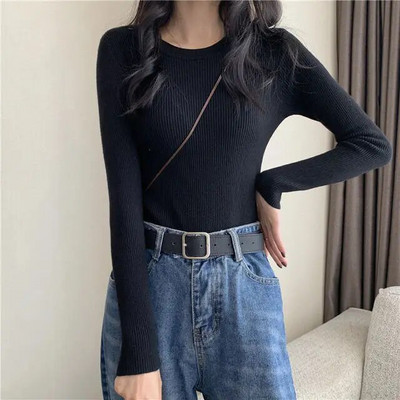 Yasuk Proljeće Jesen Zima Ženska bluza Ženski jednobojni, ležerni, jednostavni, mekani pulover, dolčevita, topla, uska, pletena pulover od baršuna